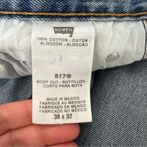 Levi's 517 Mens Jeans Size 36x32 Blue Bootcut Cotton Denim Classic Western - Picture 10 of 15